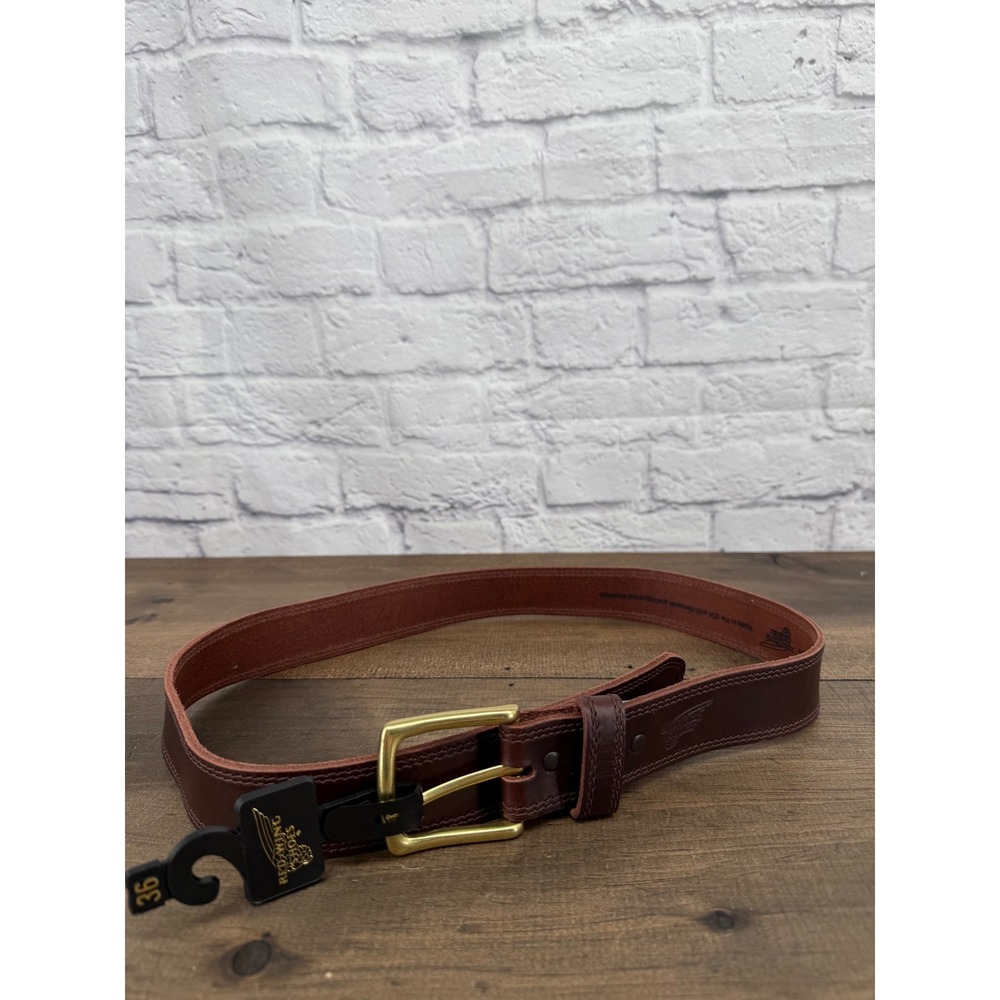 Red Wing Shoes 96524 Basic Work Belt Men's 36 Brown Leather Brass Buckle NWT - Picture 12 of 12